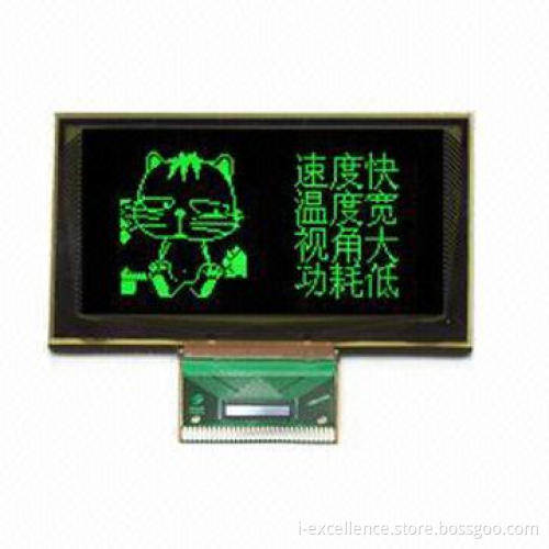 OLED Display Module with 128 x 64 Dot Matrix, Green Color and 2.7-inch Diagonal A/A Size